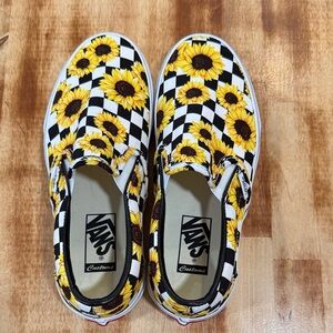 Vans Kids Sunflower Checkered Slip-On Sneakers
